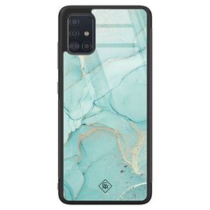 Casimoda Samsung Galaxy A51 glazen hardcase - Touch of mint