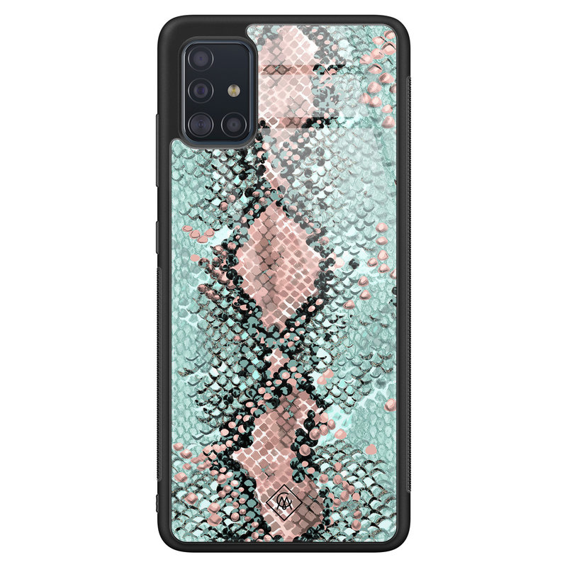 Casimoda Samsung Galaxy A51 glazen hardcase - Baby snake