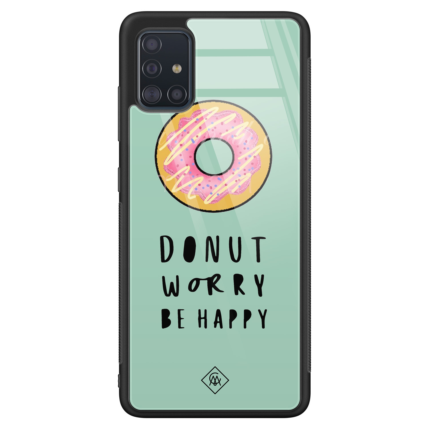Samsung Galaxy A51 glazen hardcase Donut worry