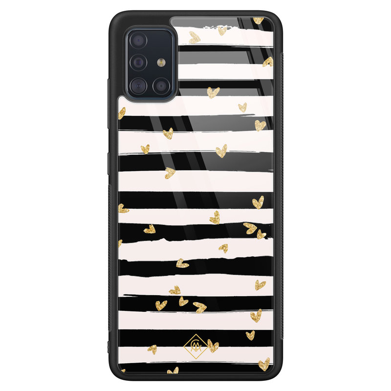 Casimoda Samsung Galaxy A51 glazen hardcase - Hart streepjes