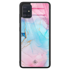 Casimoda Samsung Galaxy A51 glazen hardcase - Marble colorbomb