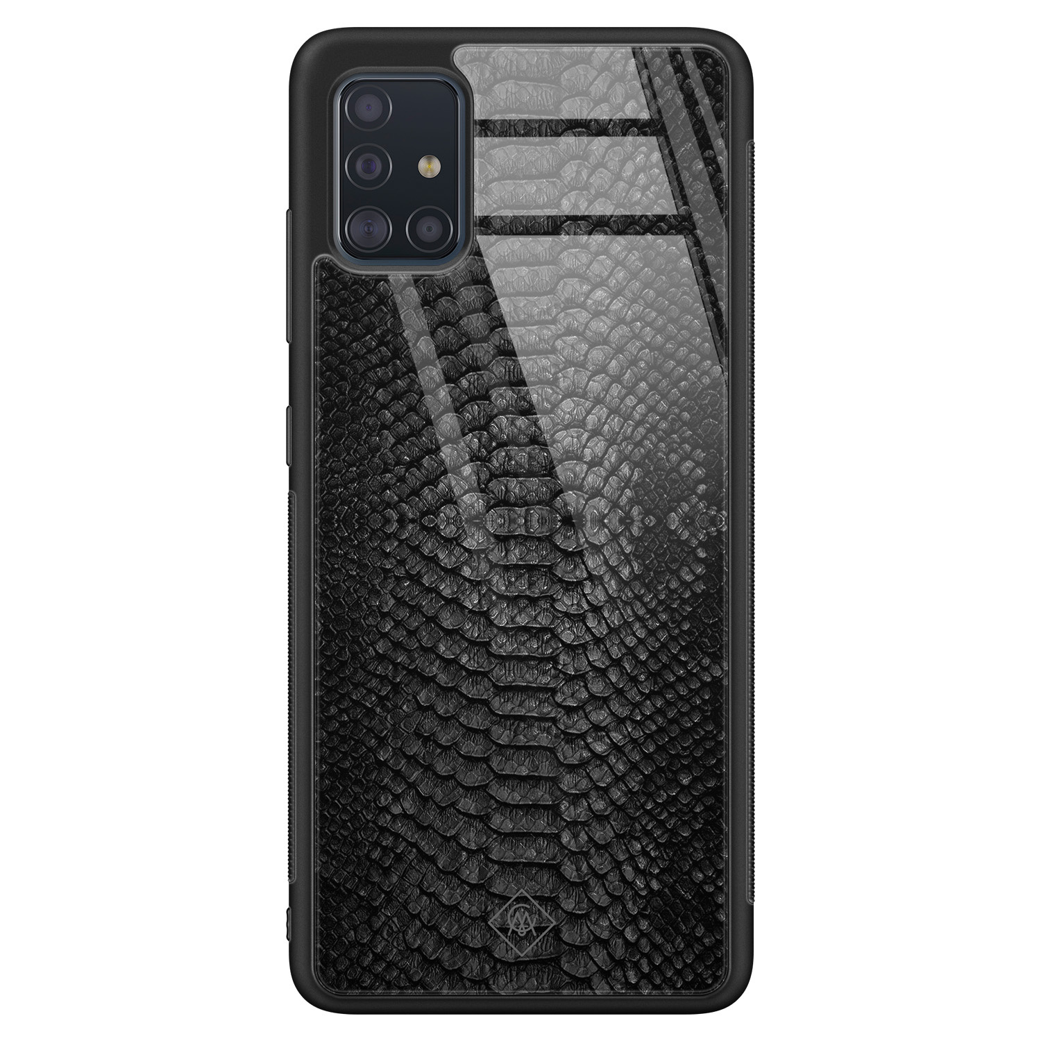 Samsung Galaxy A51 glazen hardcase Black snake