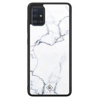 Casimoda Samsung Galaxy A51 glazen hardcase - Marmer grijs
