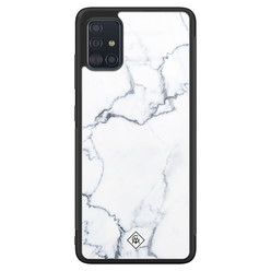 Casimoda Samsung Galaxy A51 glazen hardcase - Marmer grijs Casimoda Samsung Galaxy A51 glazen hardcase - Marmer grijs