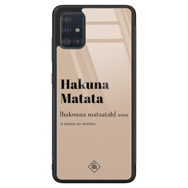 Casimoda Samsung Galaxy A51 glazen hardcase - Hakuna Matata