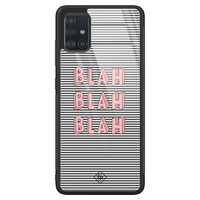 Casimoda Samsung Galaxy A51 glazen hardcase - Blah blah blah