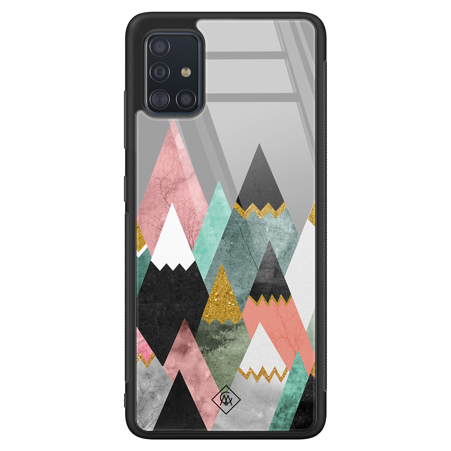 Samsung Galaxy A51 glazen hardcase Marble mountains