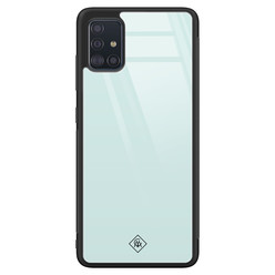 Casimoda Samsung Galaxy A51 glazen hardcase - Pastel blauw