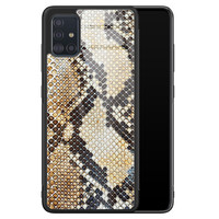 Casimoda Samsung Galaxy A51 glazen hardcase - Golden snake