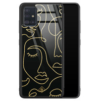 Casimoda Samsung Galaxy A51 glazen hardcase - Abstract faces