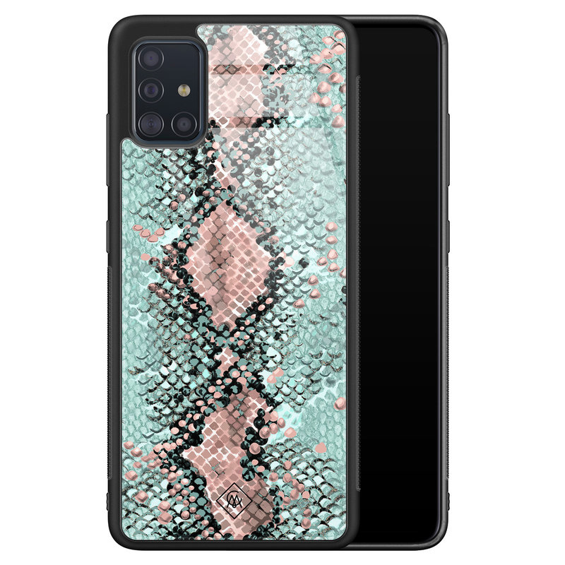 Casimoda Samsung Galaxy A51 glazen hardcase - Baby snake