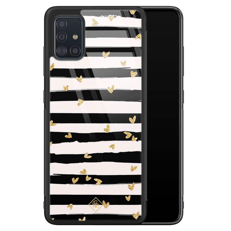 Casimoda Samsung Galaxy A51 glazen hardcase - Hart streepjes