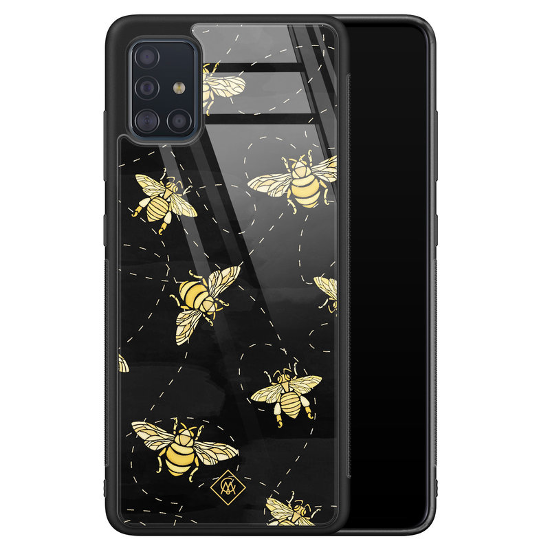 Casimoda Samsung Galaxy A51 glazen hardcase - Bee yourself