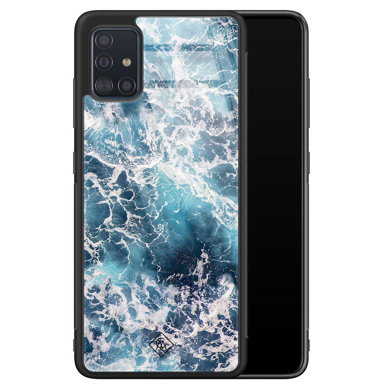 Casimoda Samsung Galaxy A51 glazen hardcase - Oceaan