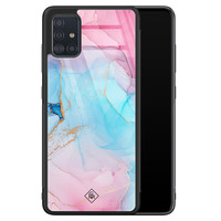 Casimoda Samsung Galaxy A51 glazen hardcase - Marble colorbomb