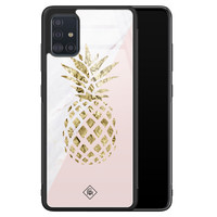 Casimoda Samsung Galaxy A51 glazen hardcase - Ananas