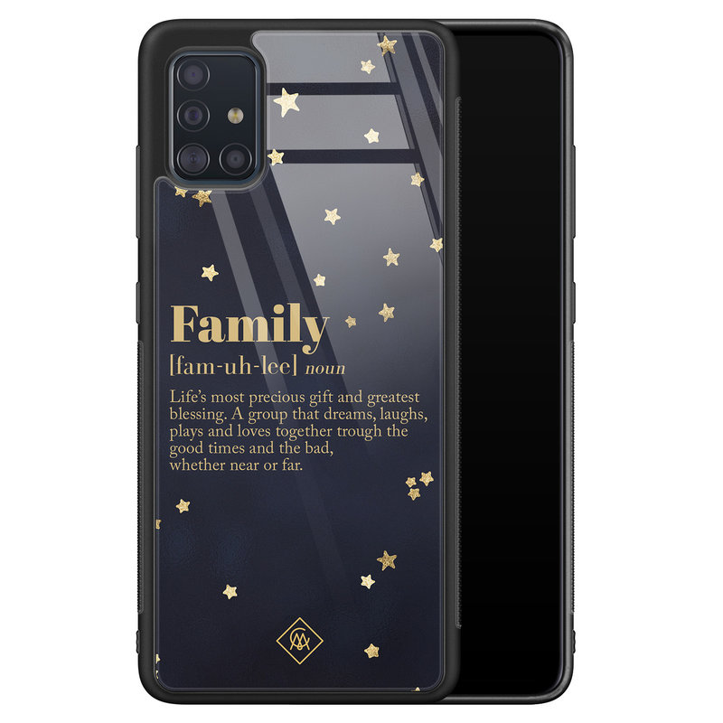 Casimoda Samsung Galaxy A51 glazen hardcase - Family is everything