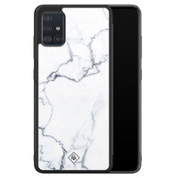 Casimoda Samsung Galaxy A51 glazen hardcase - Marmer grijs