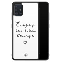 Casimoda Samsung Galaxy A51 glazen hardcase - Enjoy life