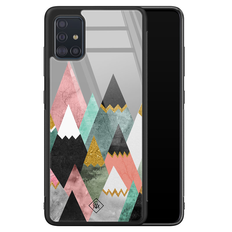 Casimoda Samsung Galaxy A51 glazen hardcase - Marble mountains
