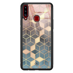 Casimoda Samsung Galaxy A20s glazen hardcase - Cubes art