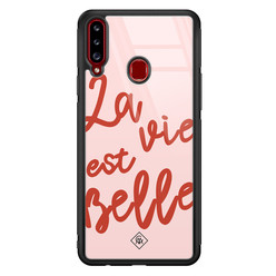 Casimoda Samsung Galaxy A20s glazen hardcase - La vie est belle