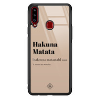 Casimoda Samsung Galaxy A20s glazen hardcase - Hakuna Matata