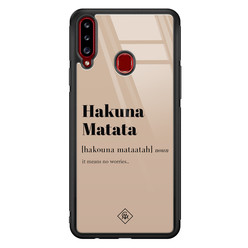 Casimoda Samsung Galaxy A20s glazen hardcase - Hakuna Matata