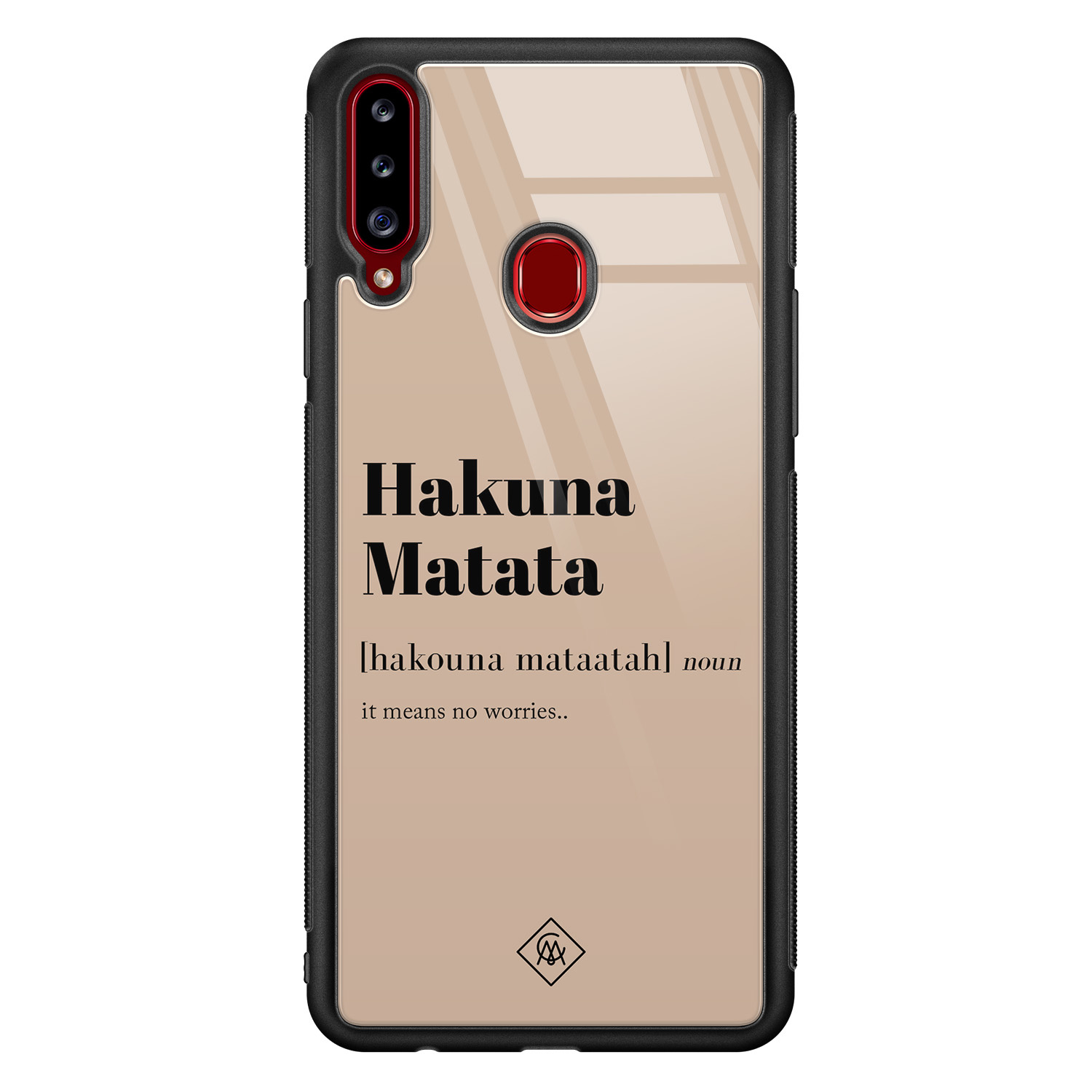 Samsung Galaxy A20s glazen hardcase - Hakuna Matata