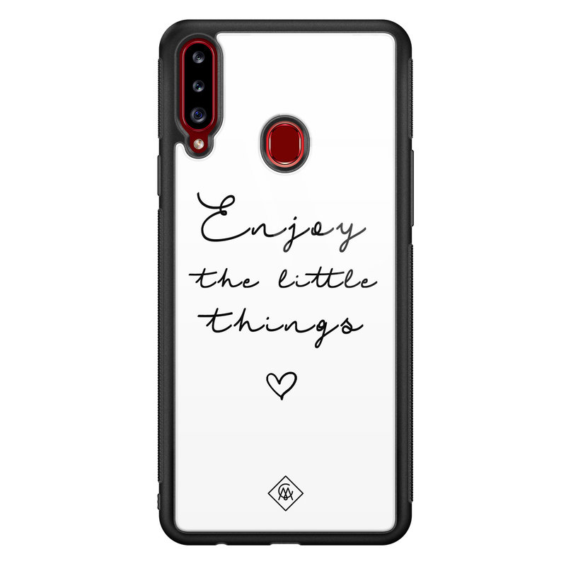 Casimoda Samsung Galaxy A20s glazen hardcase - Enjoy life