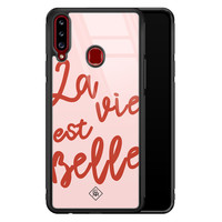 Casimoda Samsung Galaxy A20s glazen hardcase - La vie est belle