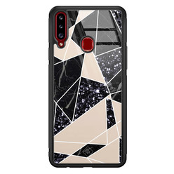 Casimoda Samsung Galaxy A20s glazen hardcase - Abstract painted