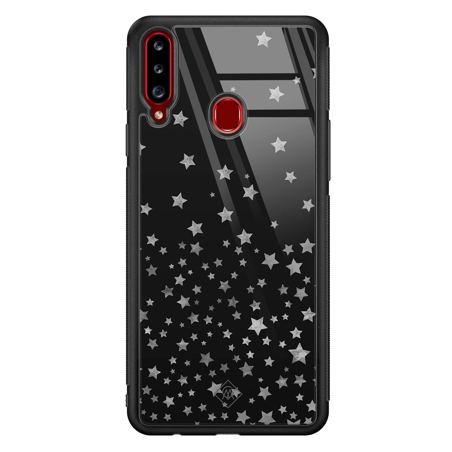 Samsung Galaxy A20s glazen hardcase Falling stars