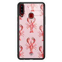 Casimoda Samsung Galaxy A20s glazen hardcase - Lobster all the way