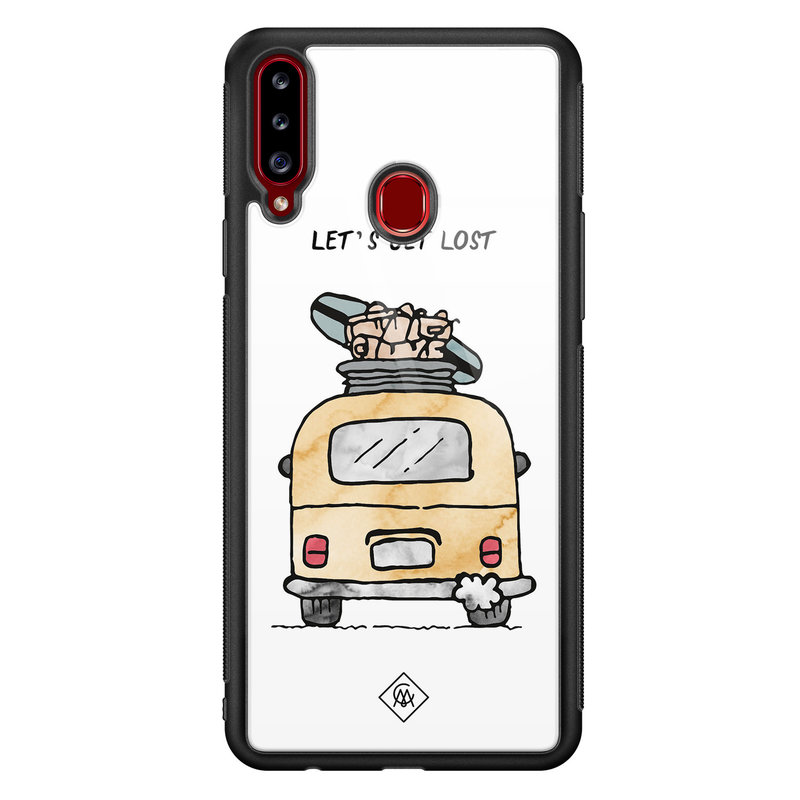 Casimoda Samsung Galaxy A20s glazen hardcase - Let's get lost