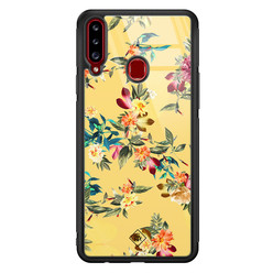 Casimoda Samsung Galaxy A20s glazen hardcase - Florals for days