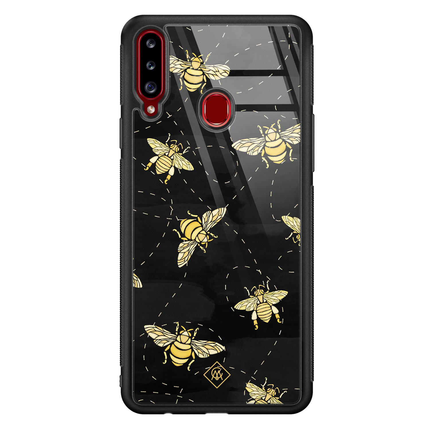 Samsung Galaxy A20s glazen hardcase Bee yourself