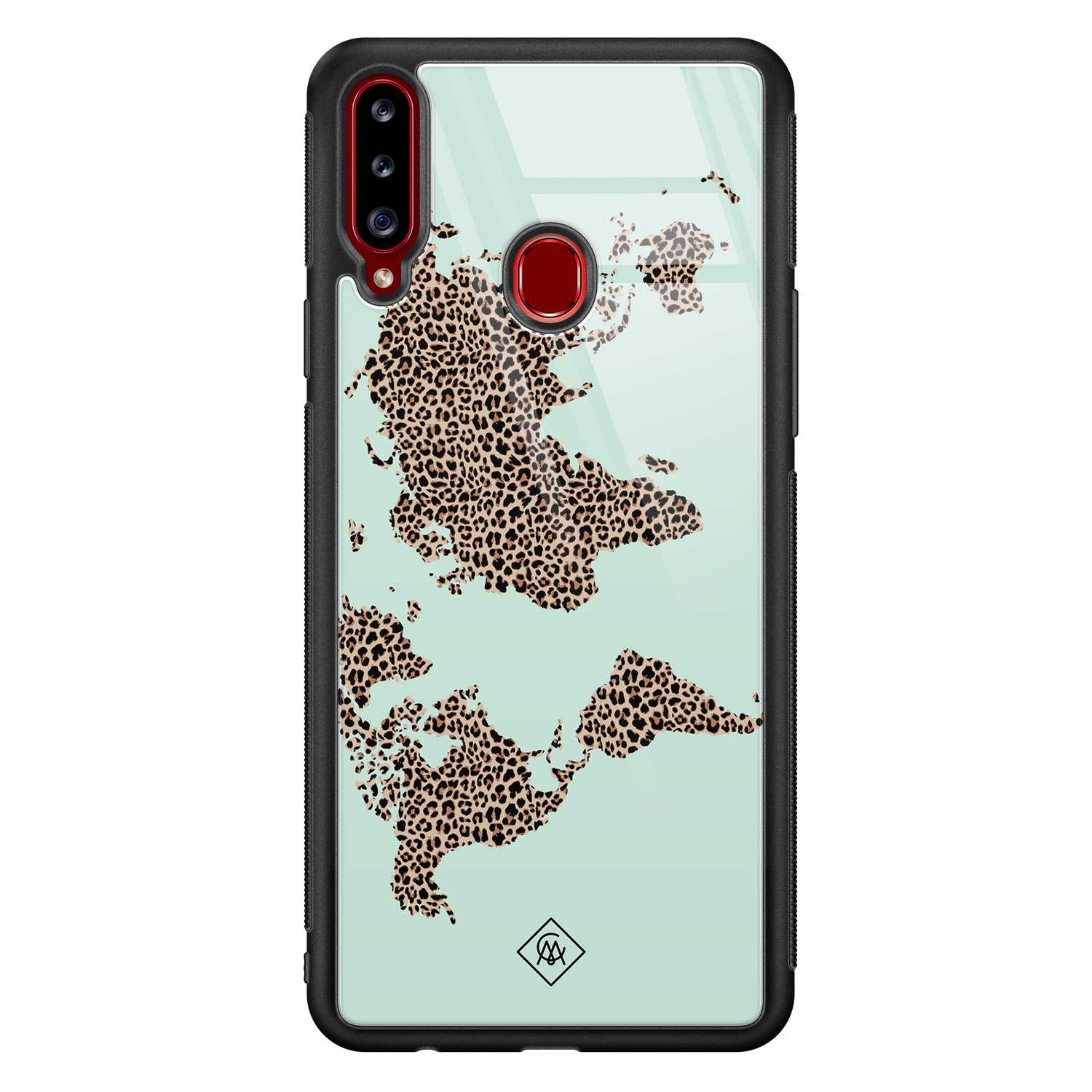 Samsung Galaxy A20s glazen hardcase Wild world