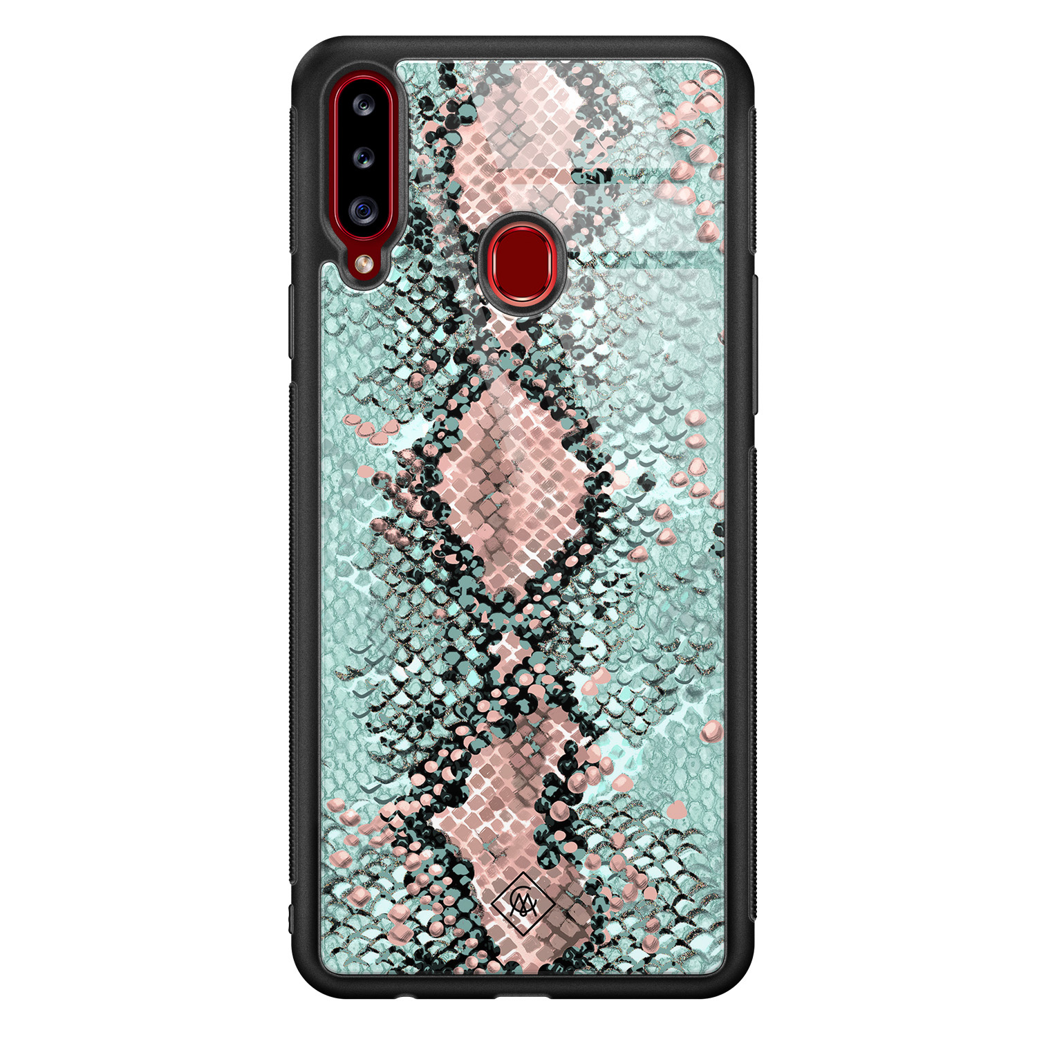 Samsung Galaxy A20s glazen hardcase Baby snake