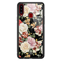 Casimoda Samsung Galaxy A20s glazen hardcase - Flowerpower