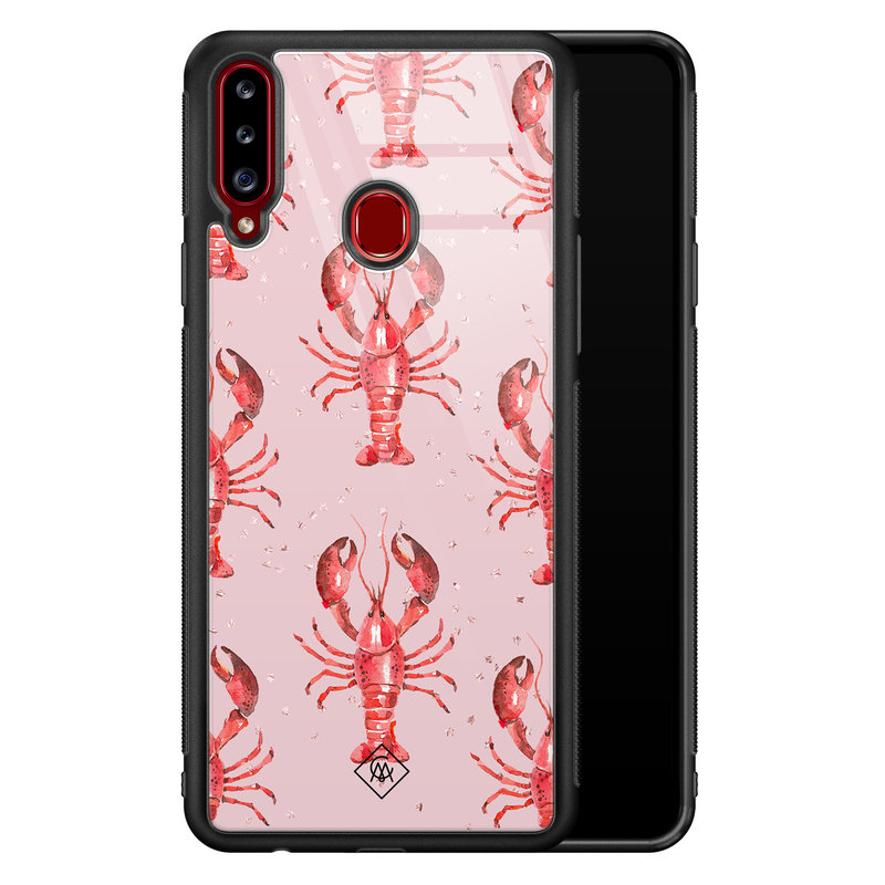 Casimoda Samsung Galaxy A20s glazen hardcase - Lobster all the way