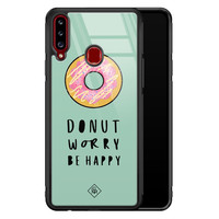 Casimoda Samsung Galaxy A20s glazen hardcase - Donut worry