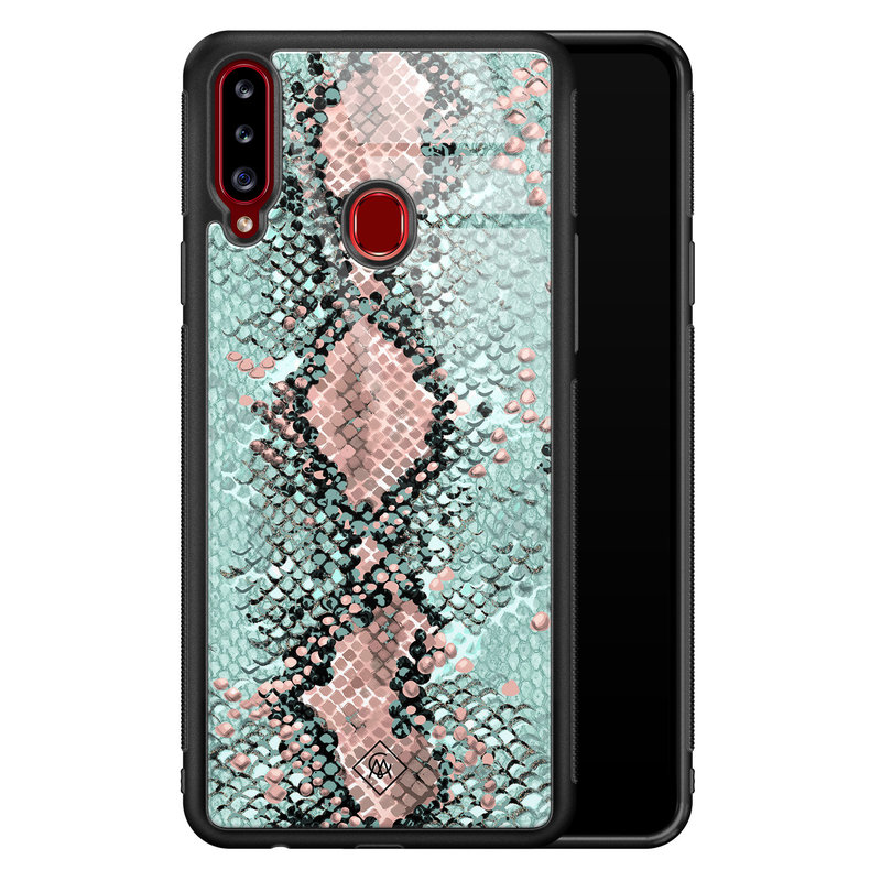 Casimoda Samsung Galaxy A20s glazen hardcase - Baby snake