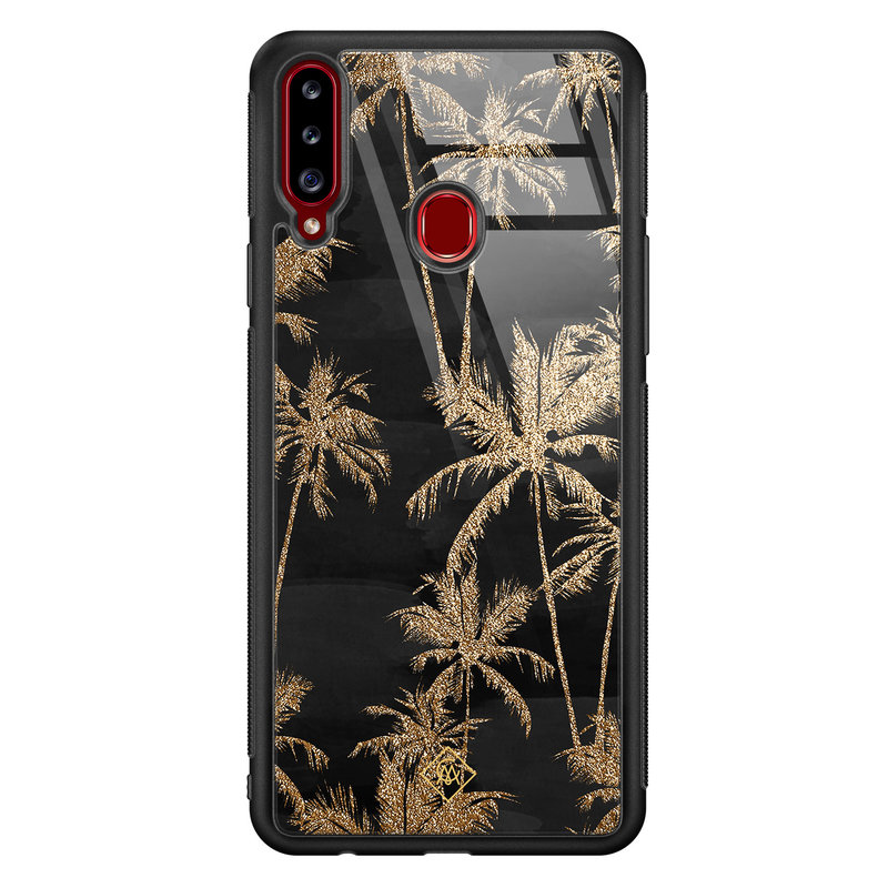 Casimoda Samsung Galaxy A20s glazen hardcase - Palmbomen