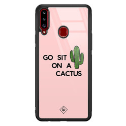 Casimoda Samsung Galaxy A20s glazen hardcase - Go sit on a cactus