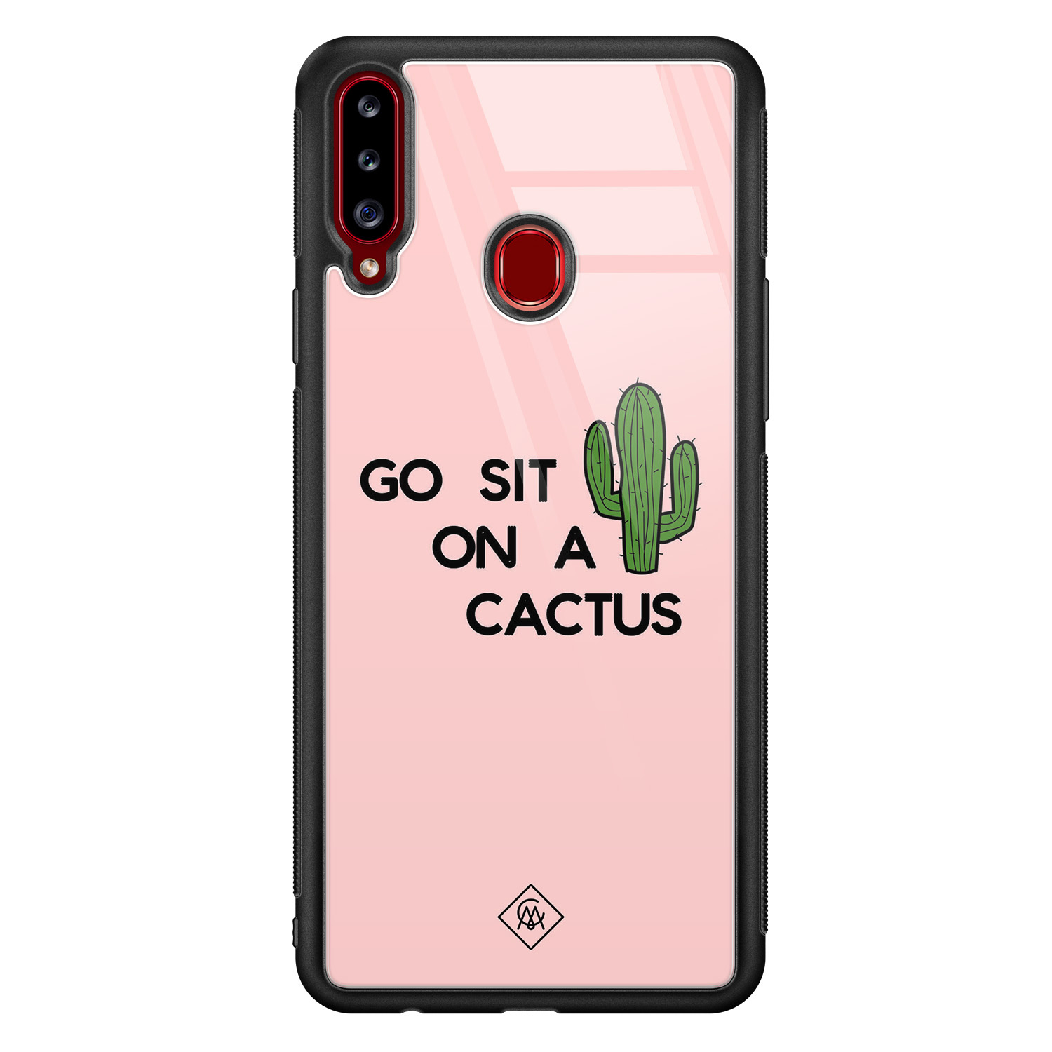 Samsung Galaxy A20s glazen hardcase Go sit on a cactus