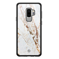 Casimoda Samsung Galaxy S9 Plus glazen hardcase - Marmer goud