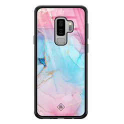 Casimoda Samsung Galaxy S9 Plus glazen hardcase - Marble colorbomb