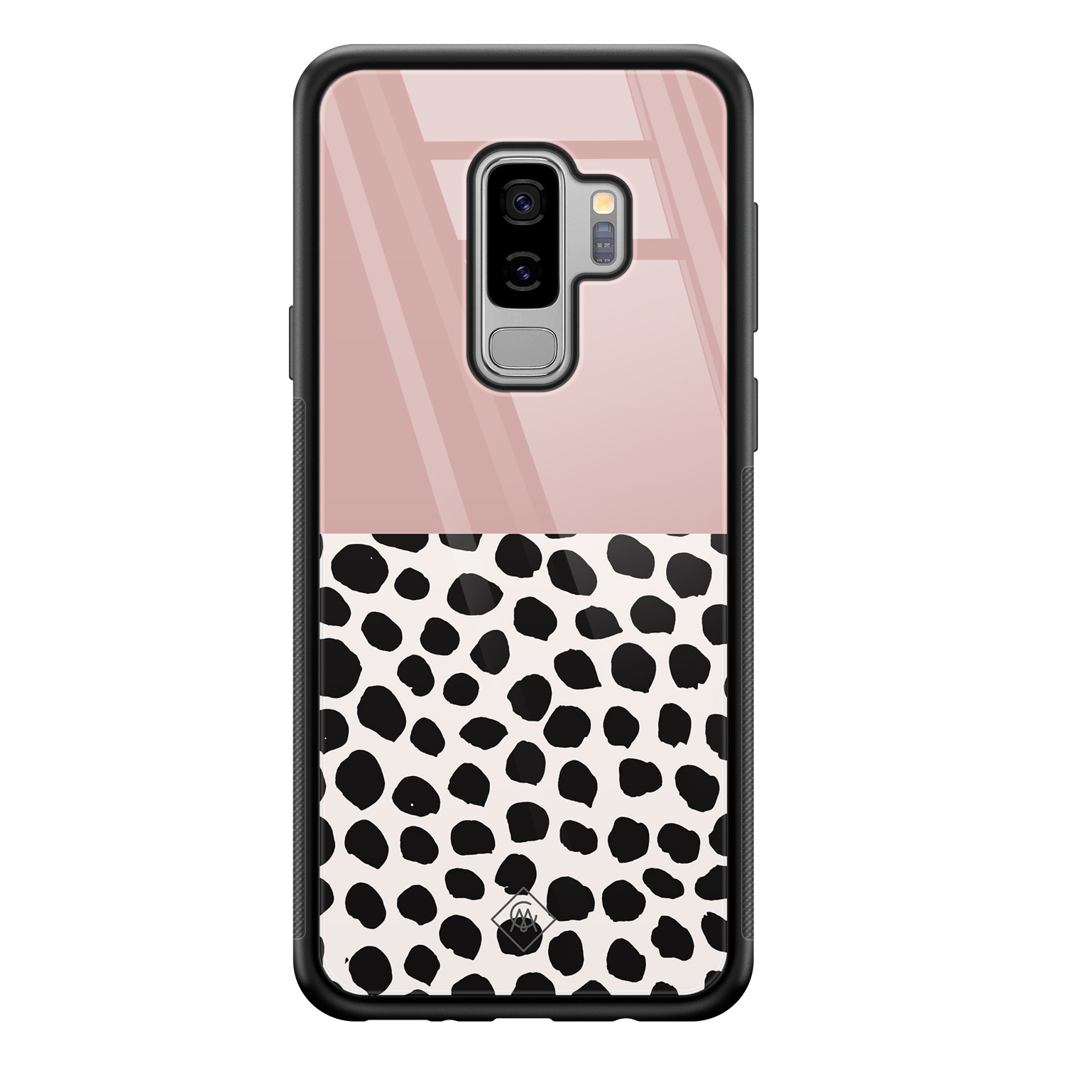 Samsung Galaxy S9 Plus glazen hardcase - Pink dots