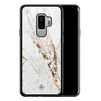 Casimoda Samsung Galaxy S9 Plus glazen hardcase - Marmer goud